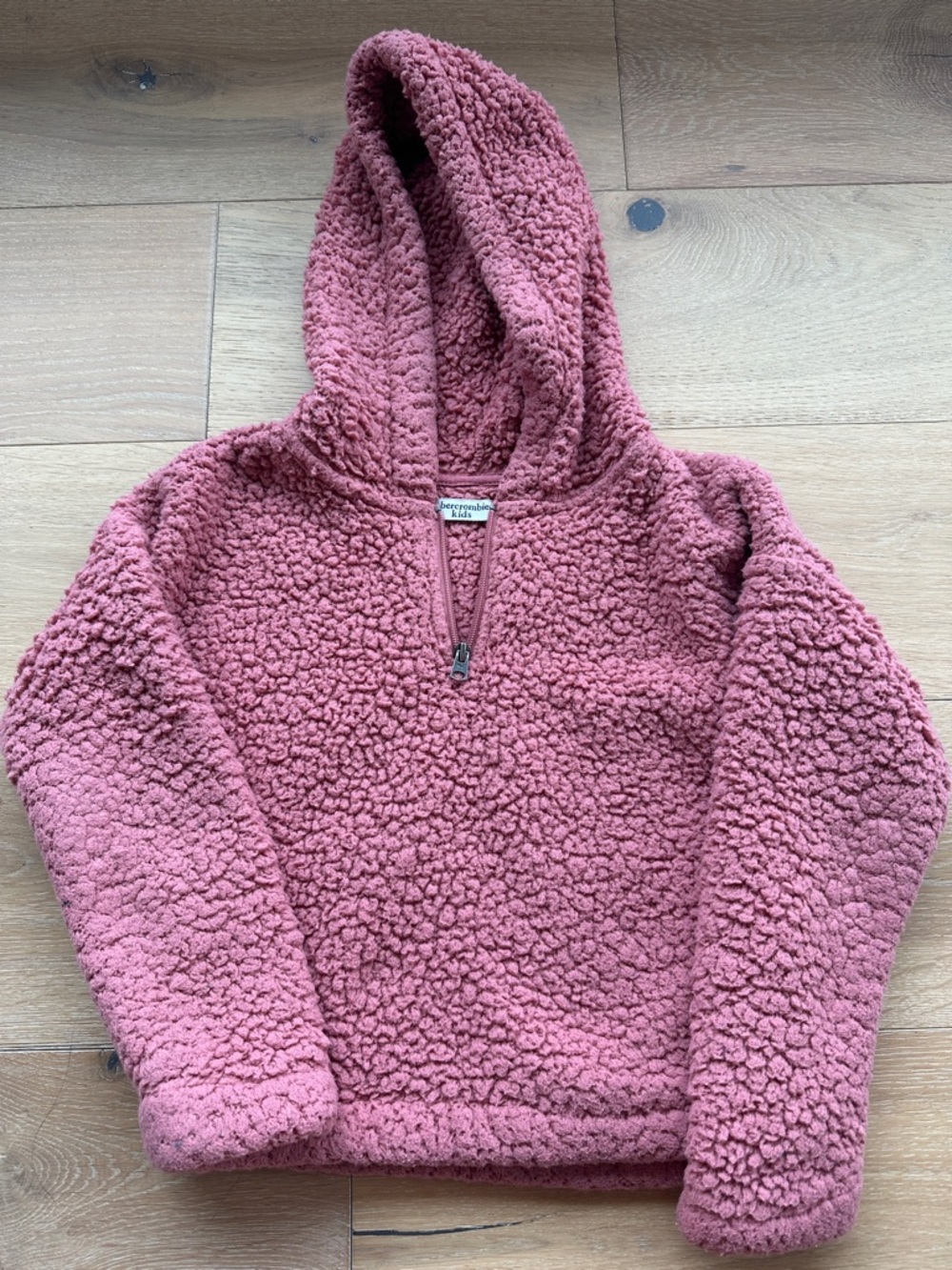 abercrombie kids Rose Pink Sherpa Half-Zip Hoodie